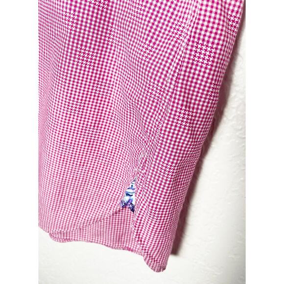 Ted Baker Endurance Mens Long Sleeve Button Down Shirt Red White Gingham Paisley - Picture 5 of 11